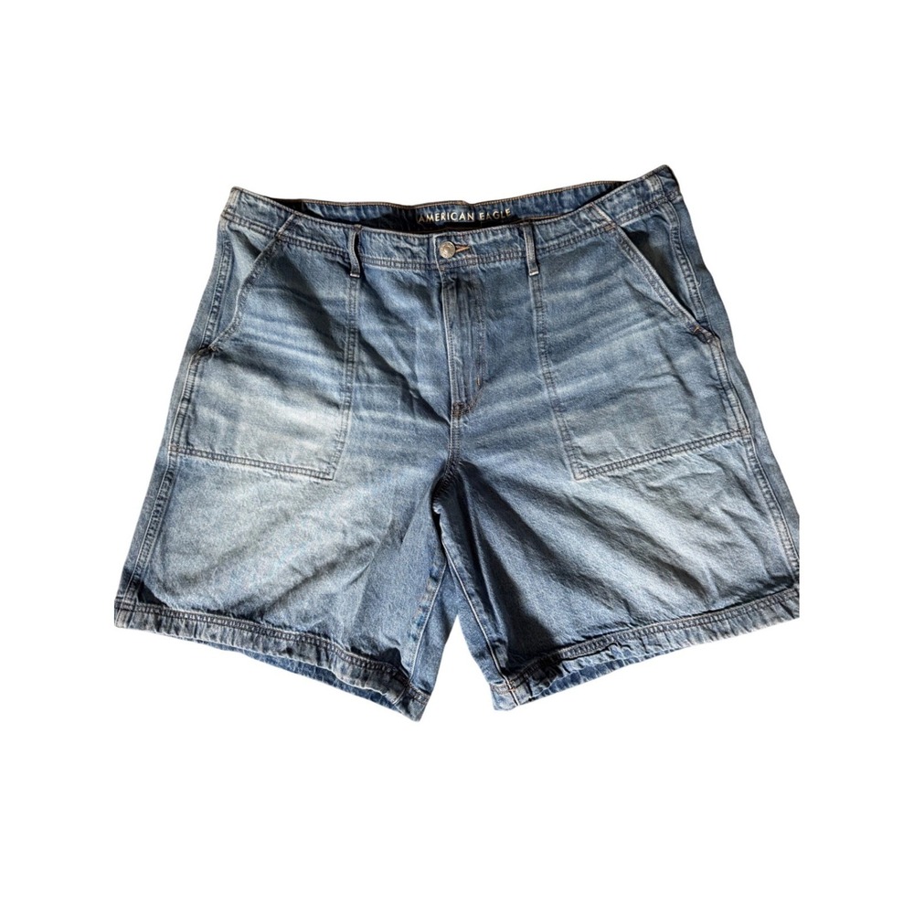 American Eagle Denim Carpenter Utility Shorts Medium Wash Blue Skater‎ 18